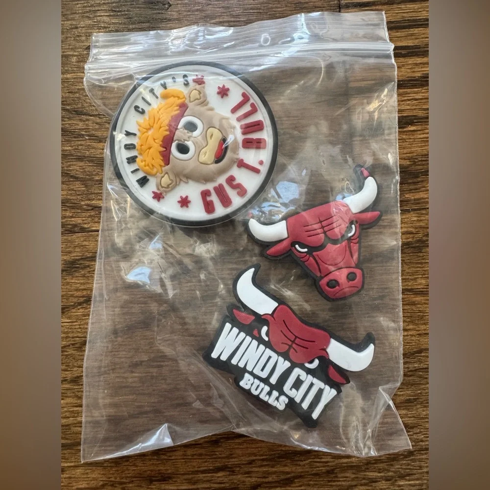 Chicago Bulls Fan Bundle See Red Yearbook, Jibbitz Trio, BMO Water Bottle NWOT
